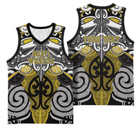 Personalised Maori Ngati Whatua Basketball Jersey Silver Fern Kowhaiwhai Art