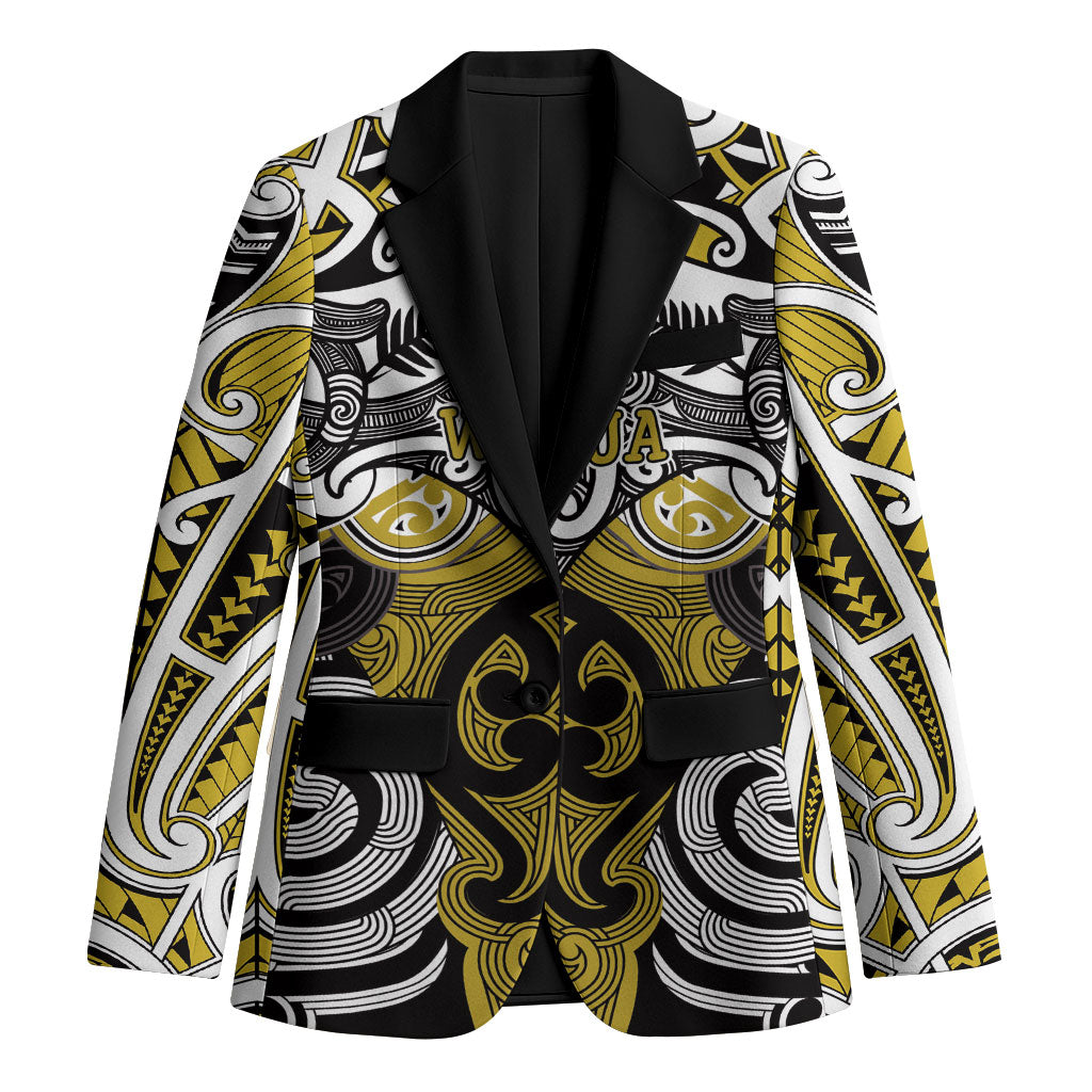 Personalised Maori Ngati Whatua Blazer Silver Fern Kowhaiwhai Art