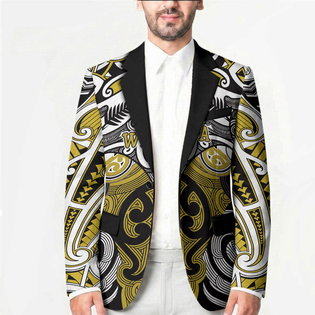 Personalised Maori Ngati Whatua Blazer Silver Fern Kowhaiwhai Art