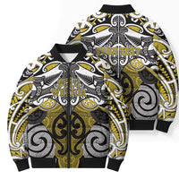 Personalised Maori Ngati Whatua Bomber Puffer Jacket Silver Fern Kowhaiwhai Art