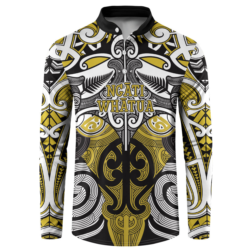 Personalised Maori Ngati Whatua Button Sweatshirt Silver Fern Kowhaiwhai Art