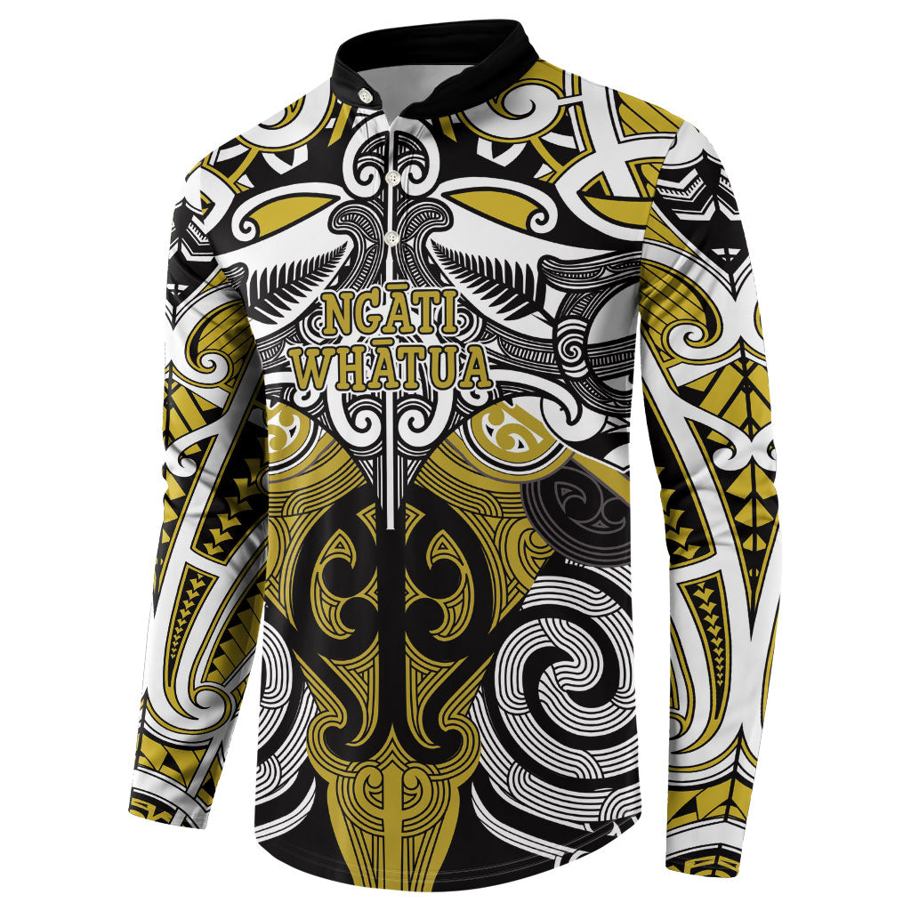 Personalised Maori Ngati Whatua Button Sweatshirt Silver Fern Kowhaiwhai Art