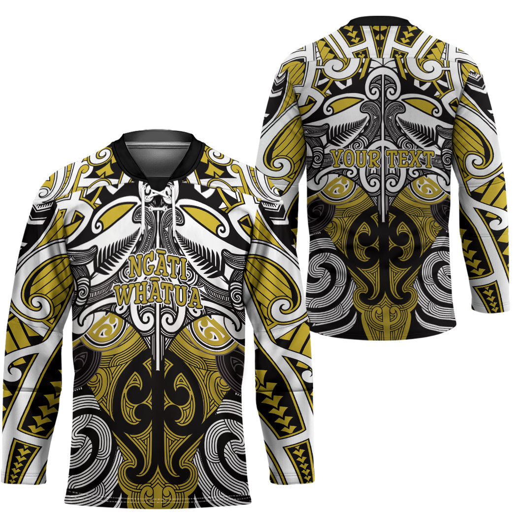 Personalised Maori Ngati Whatua Hockey Jersey Silver Fern Kowhaiwhai Art
