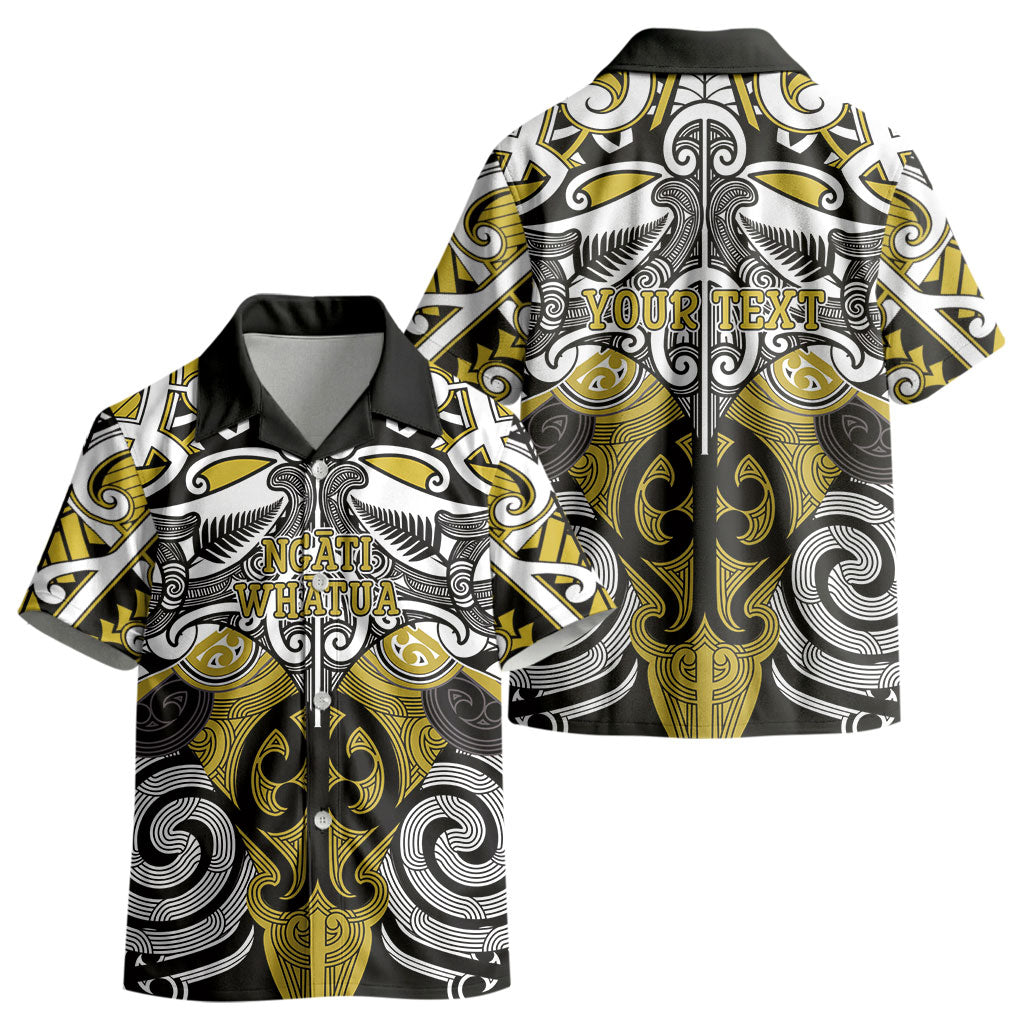 Personalised Maori Ngati Whatua Kid Hawaiian Shirt Silver Fern Kowhaiwhai Art