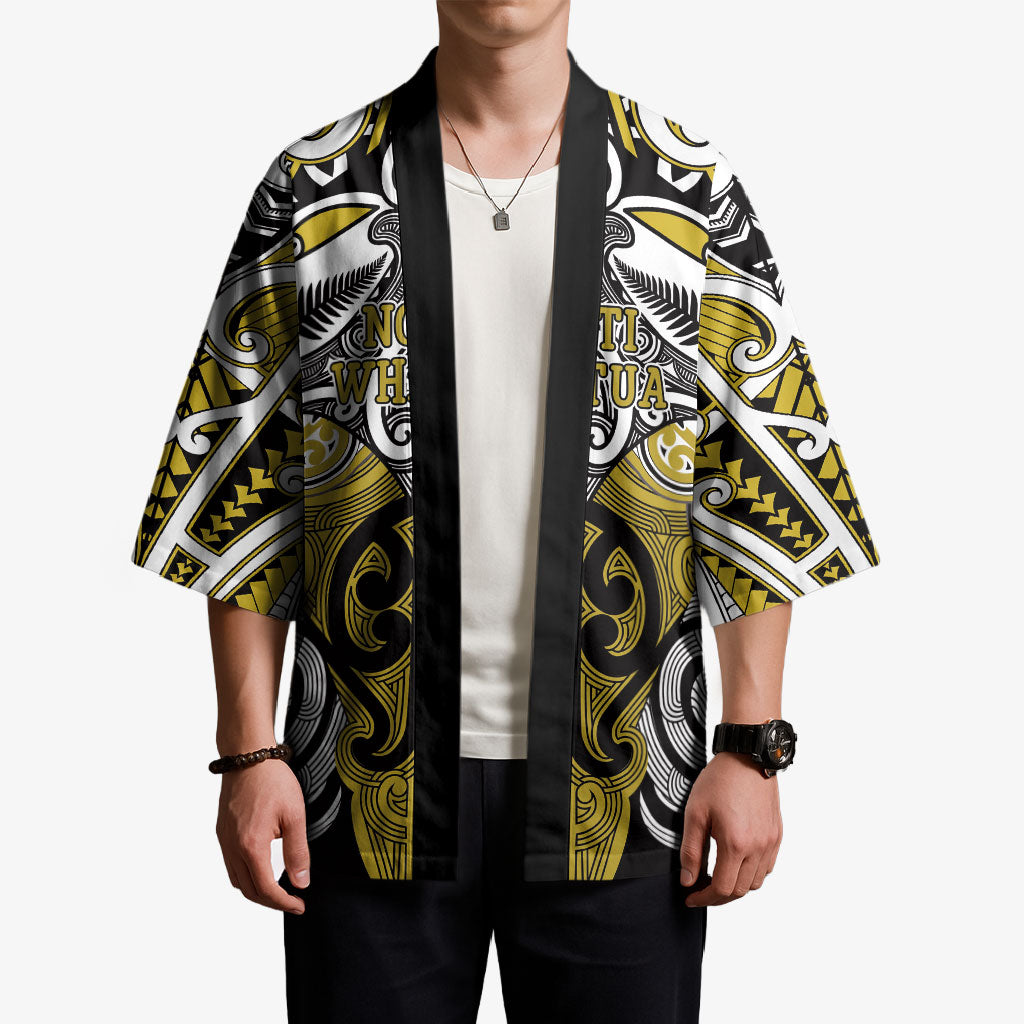 Personalised Maori Ngati Whatua Kimono Silver Fern Kowhaiwhai Art