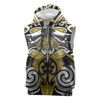 Personalised Maori Ngati Whatua Sleeveless Hoodie Silver Fern Kowhaiwhai Art