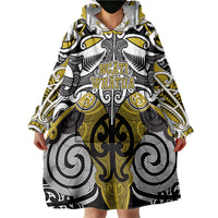 Personalised Maori Ngati Whatua Wearable Blanket Hoodie Silver Fern Kowhaiwhai Art
