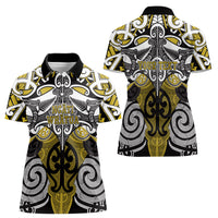 Personalised Maori Ngati Whatua Women Polo Shirt Silver Fern Kowhaiwhai Art