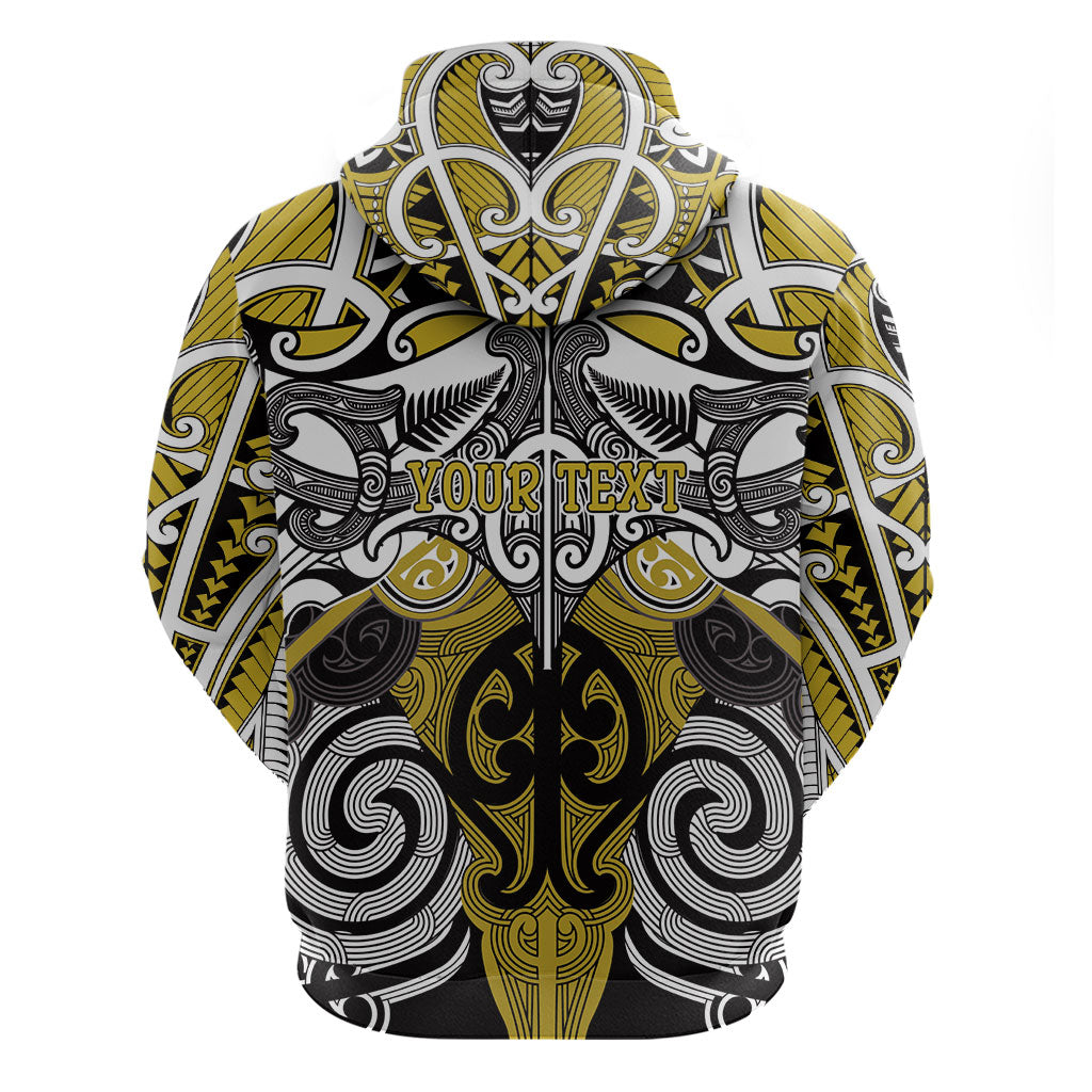 Personalised Maori Ngati Whatua Zip Hoodie Silver Fern Kowhaiwhai Art