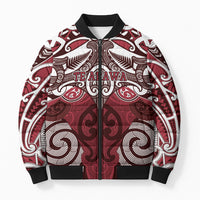 Personalised Maori Te Arawa Bomber Puffer Jacket Silver Fern Kowhaiwhai Art