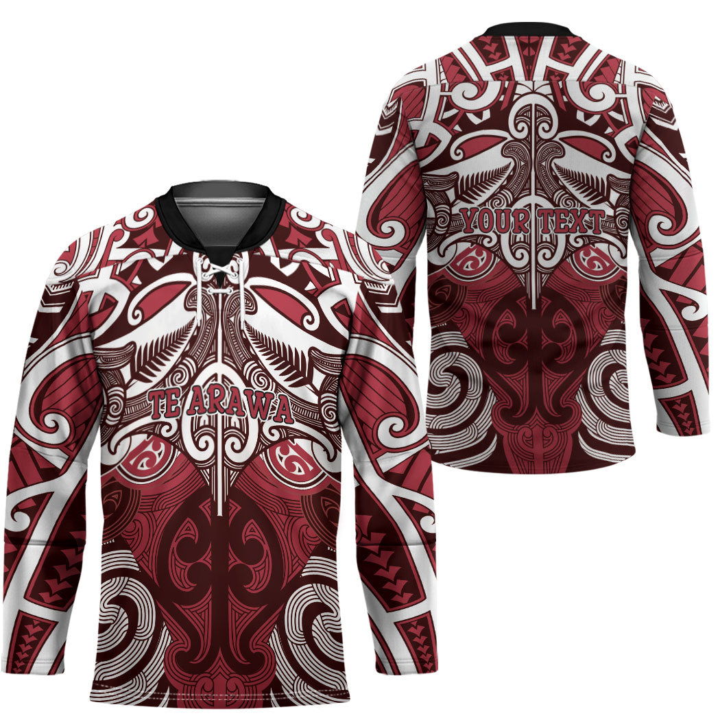 Personalised Maori Te Arawa Hockey Jersey Silver Fern Kowhaiwhai Art LT01 - Polynesian Pride