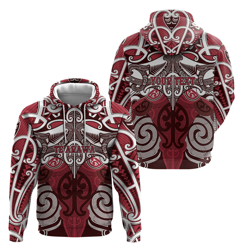 Personalised Maori Te Arawa Hoodie Silver Fern Kowhaiwhai Art