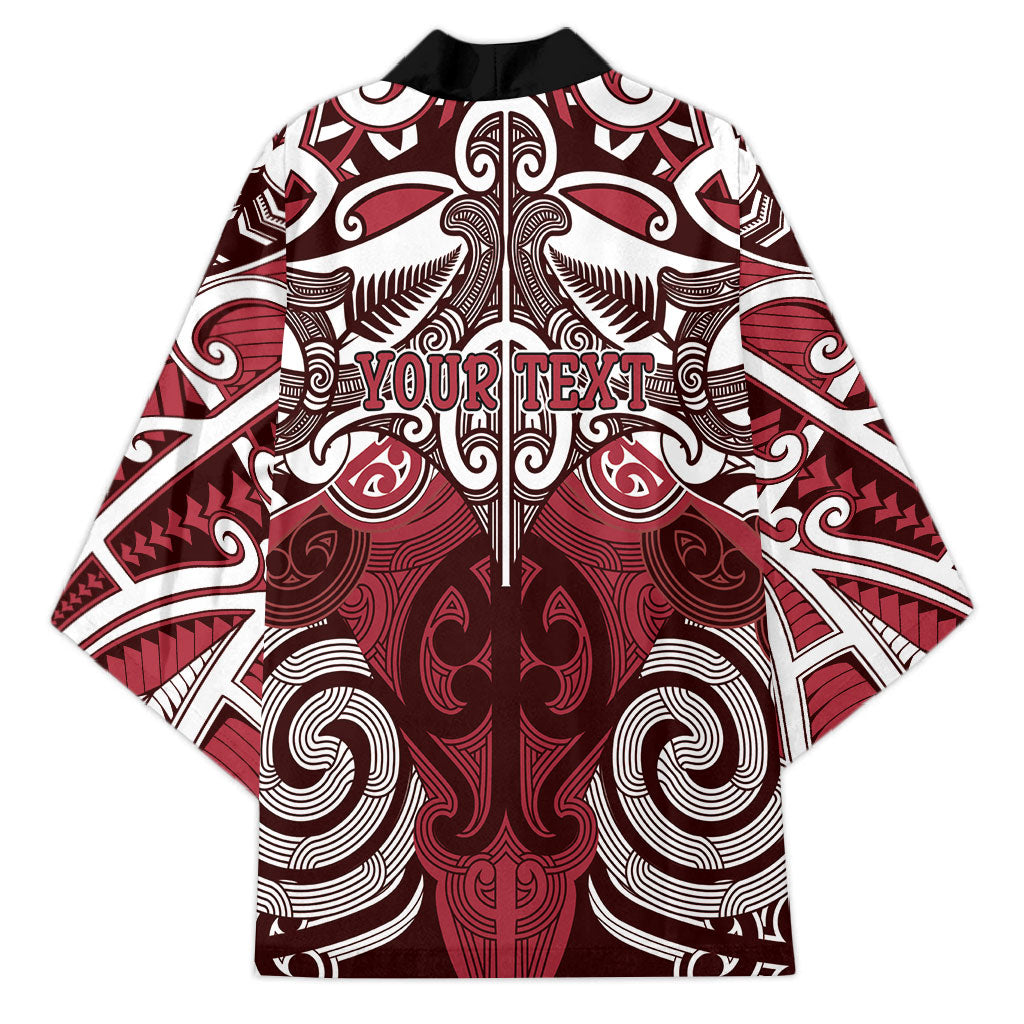Personalised Maori Te Arawa Kimono Silver Fern Kowhaiwhai Art