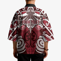 Personalised Maori Te Arawa Kimono Silver Fern Kowhaiwhai Art