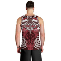 Personalised Maori Te Arawa Men Tank Top Silver Fern Kowhaiwhai Art