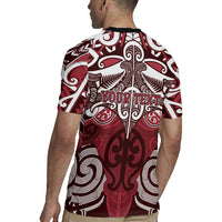 Personalised Maori Te Arawa Rugby Jersey Silver Fern Kowhaiwhai Art