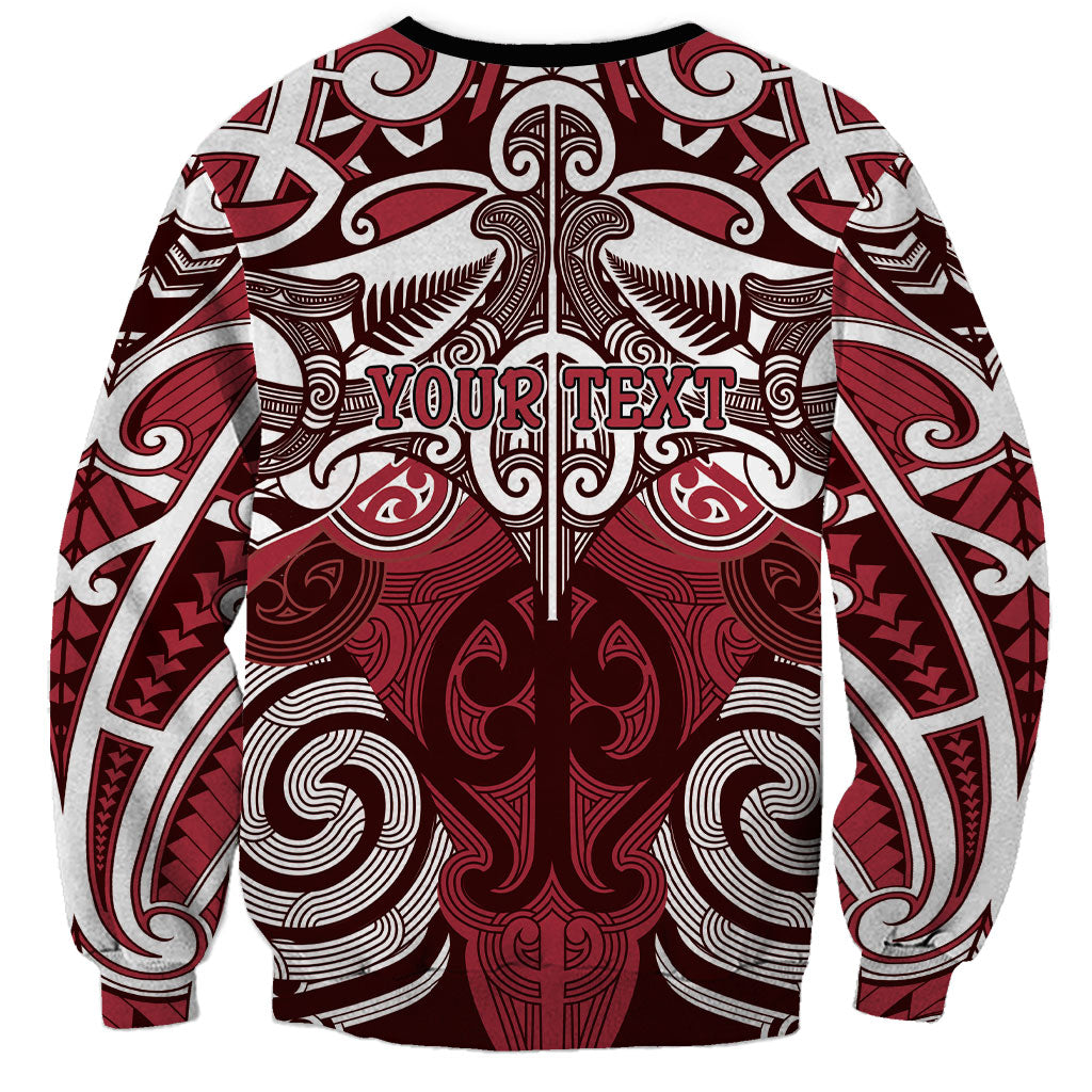 Personalised Maori Te Arawa Sweatshirt Silver Fern Kowhaiwhai Art LT01 - Polynesian Pride