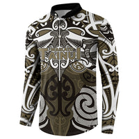 Personalised Maori Waikato Tainui Button Sweatshirt Silver Fern Kowhaiwhai Art