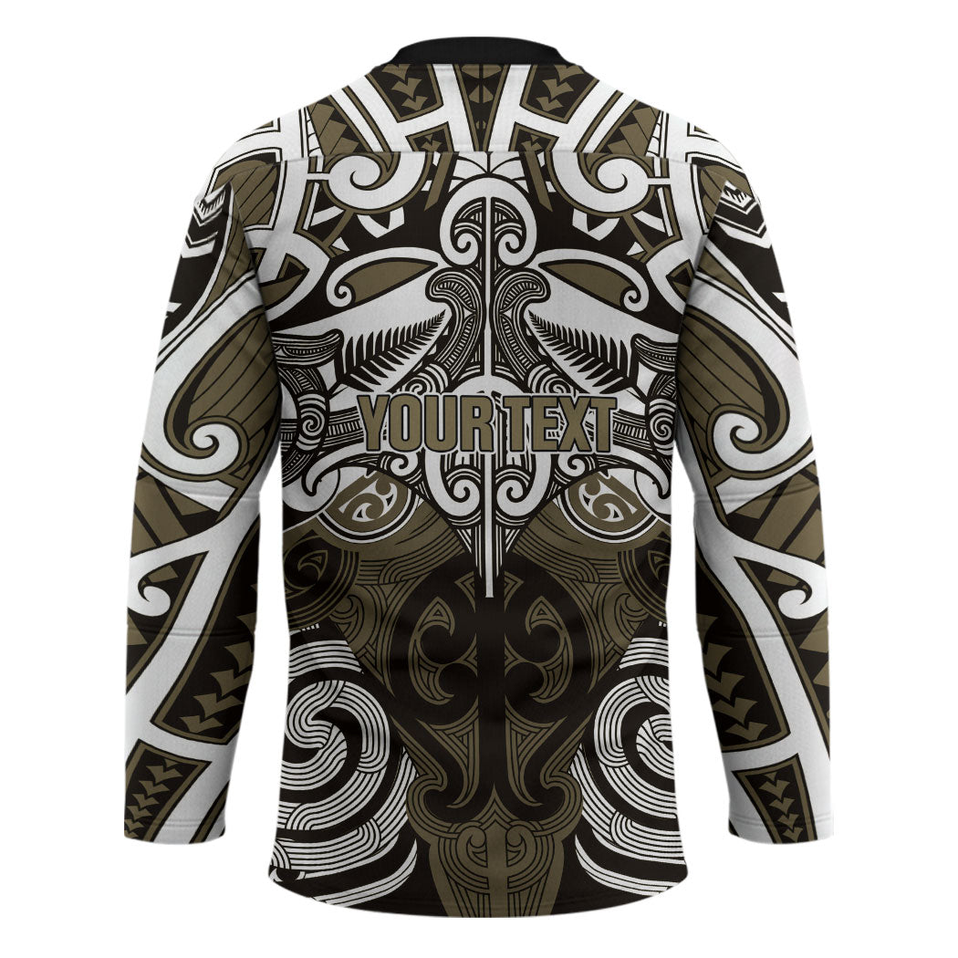 Personalised Maori Waikato Tainui Hockey Jersey Silver Fern Kowhaiwhai Art