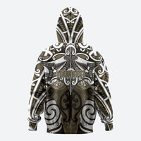 Personalised Maori Waikato Tainui Hoodie Silver Fern Kowhaiwhai Art