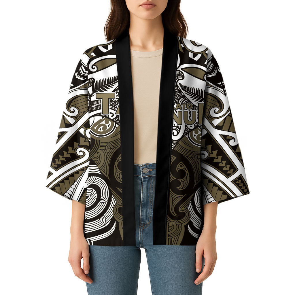 Personalised Maori Waikato Tainui Kimono Silver Fern Kowhaiwhai Art LT01 - Polynesian Pride
