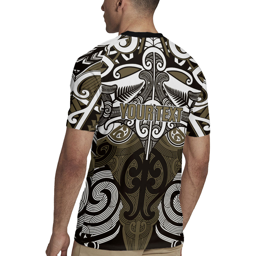 Personalised Maori Waikato Tainui Rugby Jersey Silver Fern Kowhaiwhai Art