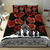 New Zealand ANZAC Day Bedding Set Poppy With Polynesian Pattern LT01 - Polynesian Pride