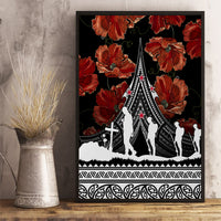 New Zealand ANZAC Day Canvas Wall Art Poppy With Polynesian Pattern LT01 - Polynesian Pride