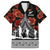 New Zealand ANZAC Day Family Matching Short Sleeve Bodycon Dress and Hawaiian Shirt Poppy With Polynesian Pattern LT01 Dad's Shirt - Short Sleeve Black - Polynesian Pride