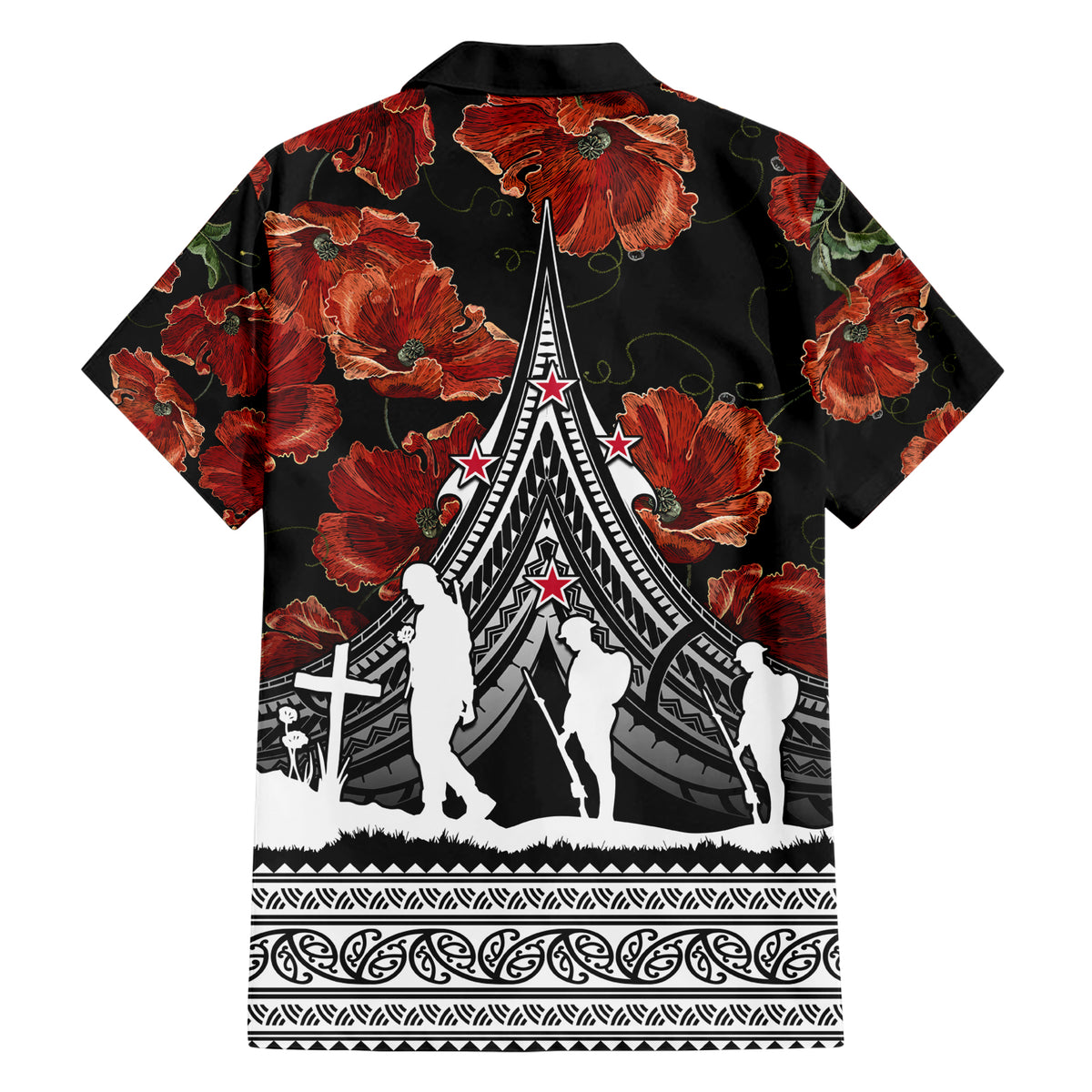 New Zealand ANZAC Day Hawaiian Shirt Poppy With Polynesian Pattern LT01 - Polynesian Pride