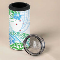 Kia Ora Maori New Zealand Pastel 4 in 1 Can Cooler Tumbler Sun Ta Moko Aqua Green Version
