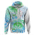 Kia Ora Maori New Zealand Pastel Hoodie Sun Ta Moko Aqua Green Version LT01 Zip Hoodie Aqua - Polynesian Pride