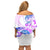 Kia Ora Maori New Zealand Pastel Family Matching Off Shoulder Short Dress and Hawaiian Shirt Sun Ta Moko Lilac Version LT01 - Polynesian Pride