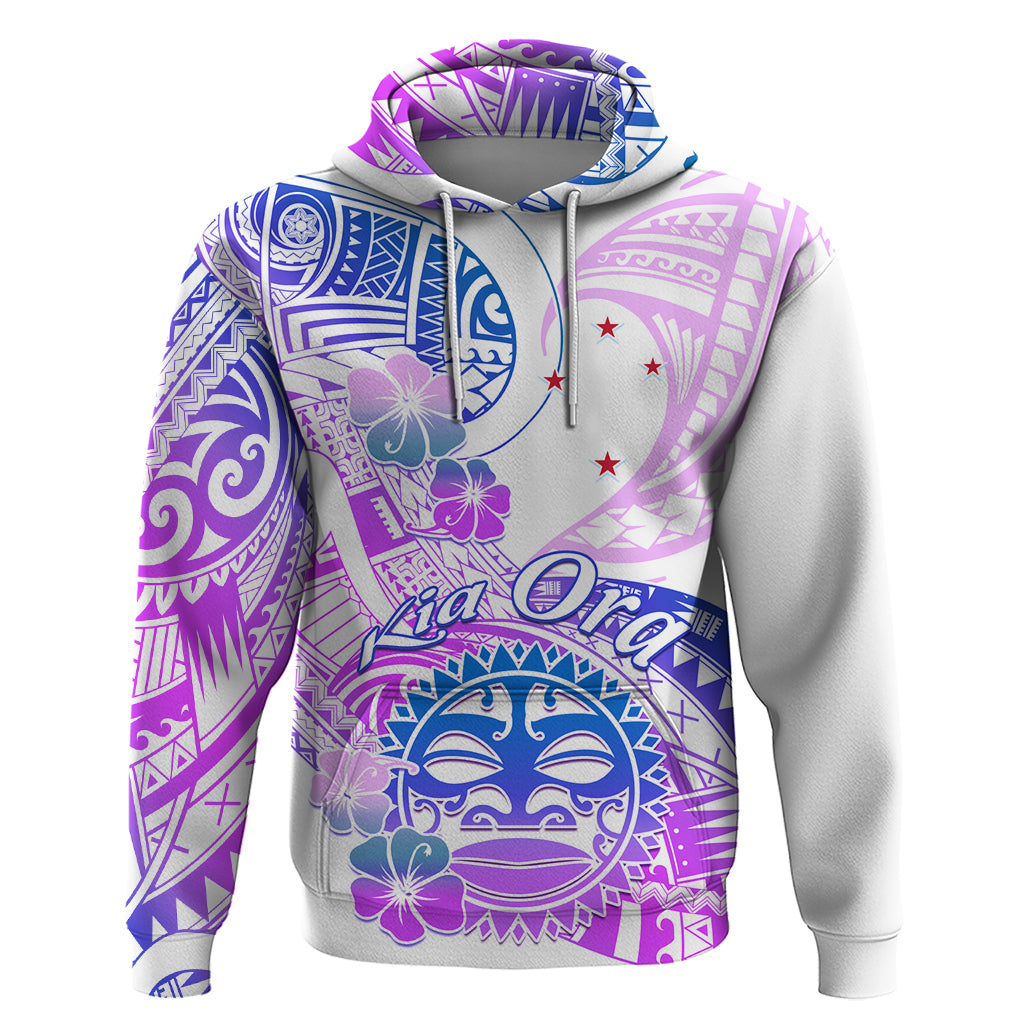 Kia Ora Maori New Zealand Pastel Hoodie Sun Ta Moko Lilac Version LT01 Pullover Hoodie Purple - Polynesian Pride