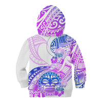 Kia Ora Maori New Zealand Pastel Kid Hoodie Sun Ta Moko Lilac Version LT01 - Polynesian Pride