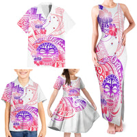 Kia Ora Maori New Zealand Pastel Family Matching Tank Maxi Dress and Hawaiian Shirt Sun Ta Moko Sweet Version LT01 - Polynesian Pride