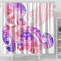 Kia Ora Maori New Zealand Pastel Shower Curtain Sun Ta Moko Sweet Version LT01 - Polynesian Pride