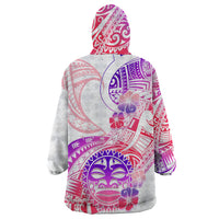Kia Ora Maori New Zealand Pastel Wearable Blanket Hoodie Sun Ta Moko Sweet Version LT01 - Polynesian Pride
