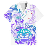Kia Ora Maori New Zealand Pastel Family Matching Long Sleeve Bodycon Dress and Hawaiian Shirt Sun Ta Moko Violet Version LT01 Dad's Shirt - Short Sleeve Purple - Polynesian Pride