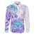 Kia Ora Maori New Zealand Pastel Family Matching Mermaid Dress and Hawaiian Shirt Sun Ta Moko Violet Version LT01 Dad's Shirt - Long Sleeve Purple - Polynesian Pride