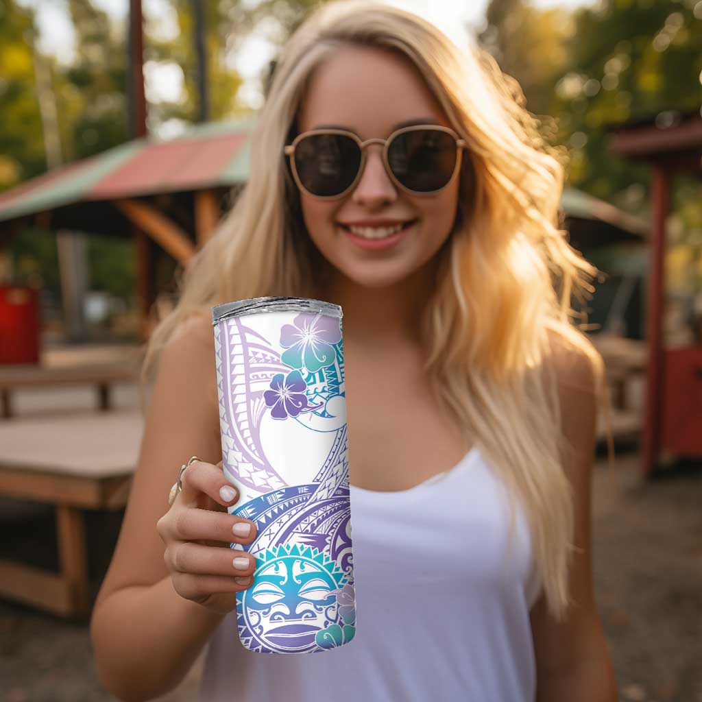 Kia Ora Maori New Zealand Pastel Skinny Tumbler Sun Ta Moko Violet Version