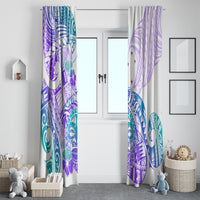 Kia Ora Maori New Zealand Pastel Window Curtain Sun Ta Moko Violet Version LT01 - Polynesian Pride
