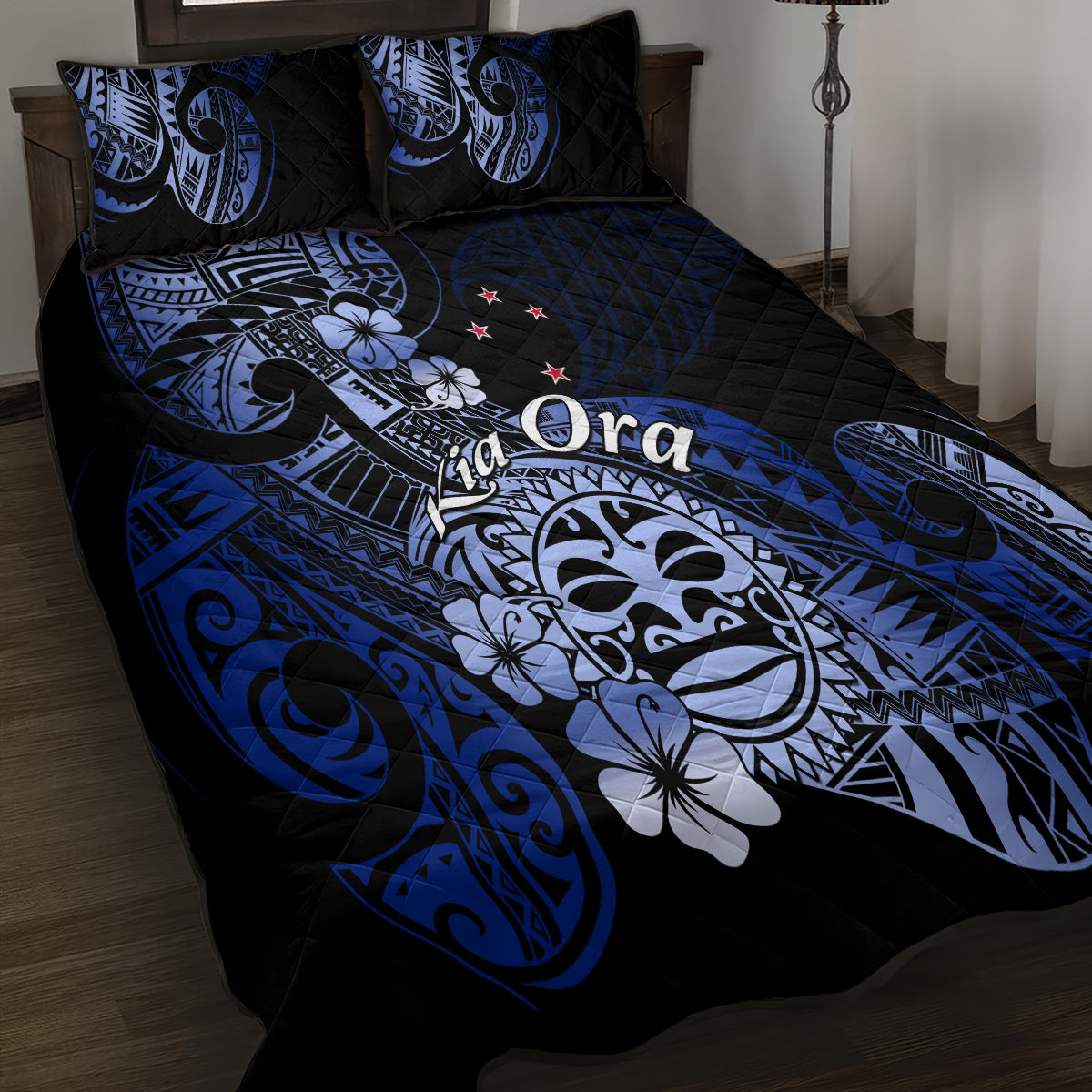 Aotearoa Kia Ora New Zealand Ta Moko Blue Version Quilt Bed Set LT01 - Polynesian Pride