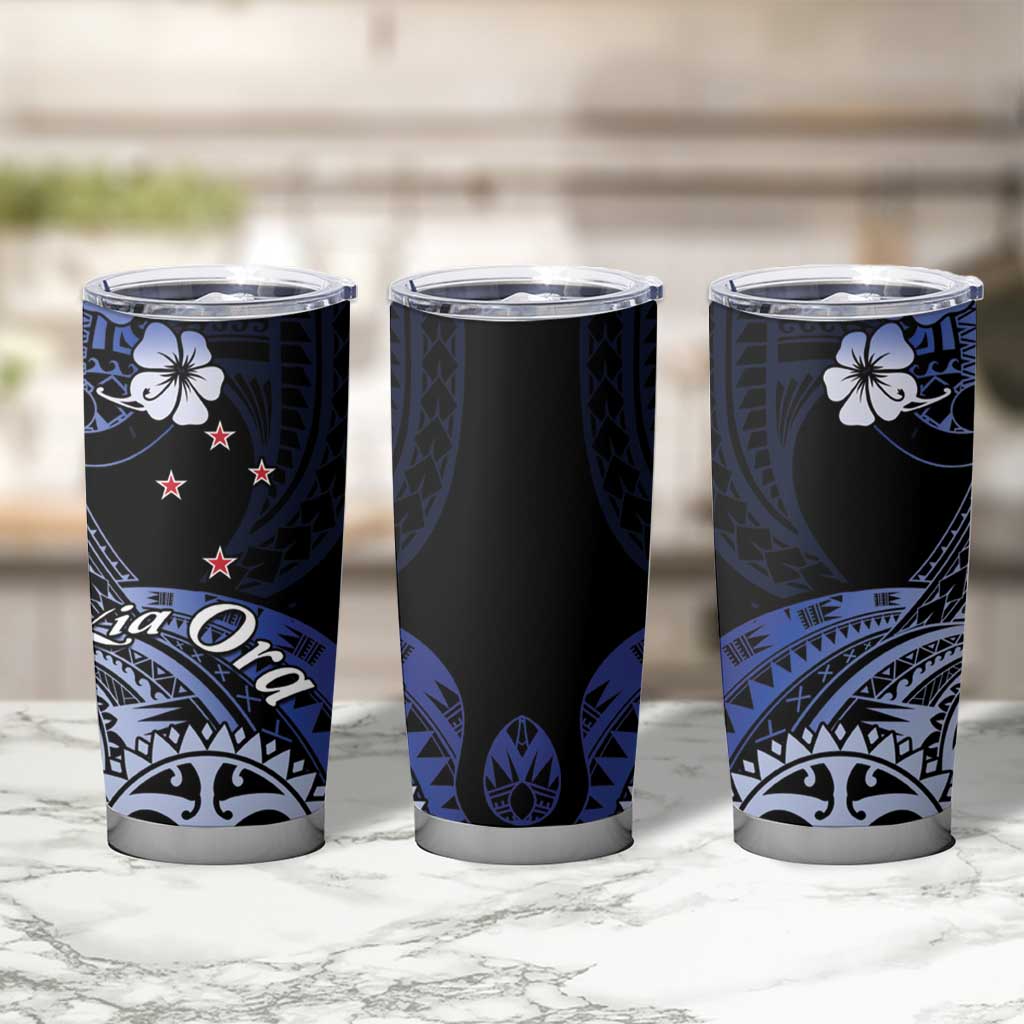 Aotearoa Kia Ora New Zealand Ta Moko Blue Version Tumbler Cup