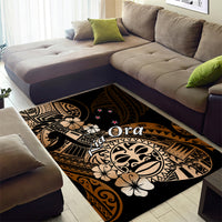 Aotearoa Kia Ora New Zealand Ta Moko Gold Version Area Rug LT01 - Polynesian Pride