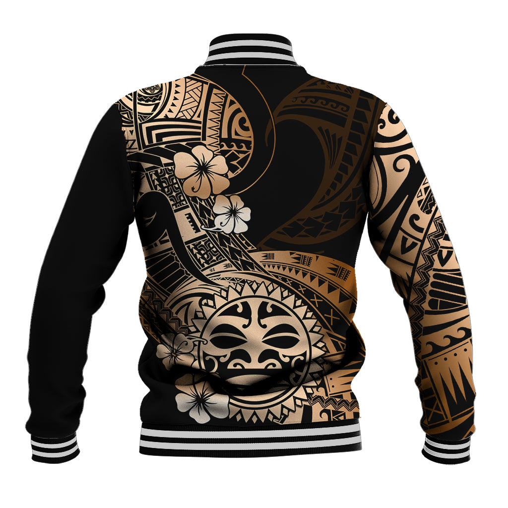 Aotearoa Kia Ora New Zealand Ta Moko Gold Version Baseball Jacket LT01 - Polynesian Pride