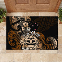 Aotearoa Kia Ora New Zealand Ta Moko Gold Version Rubber Doormat LT01 - Polynesian Pride