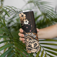 Aotearoa Kia Ora New Zealand Ta Moko Gold Version Skinny Tumbler