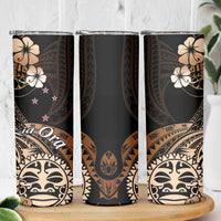 Aotearoa Kia Ora New Zealand Ta Moko Gold Version Skinny Tumbler
