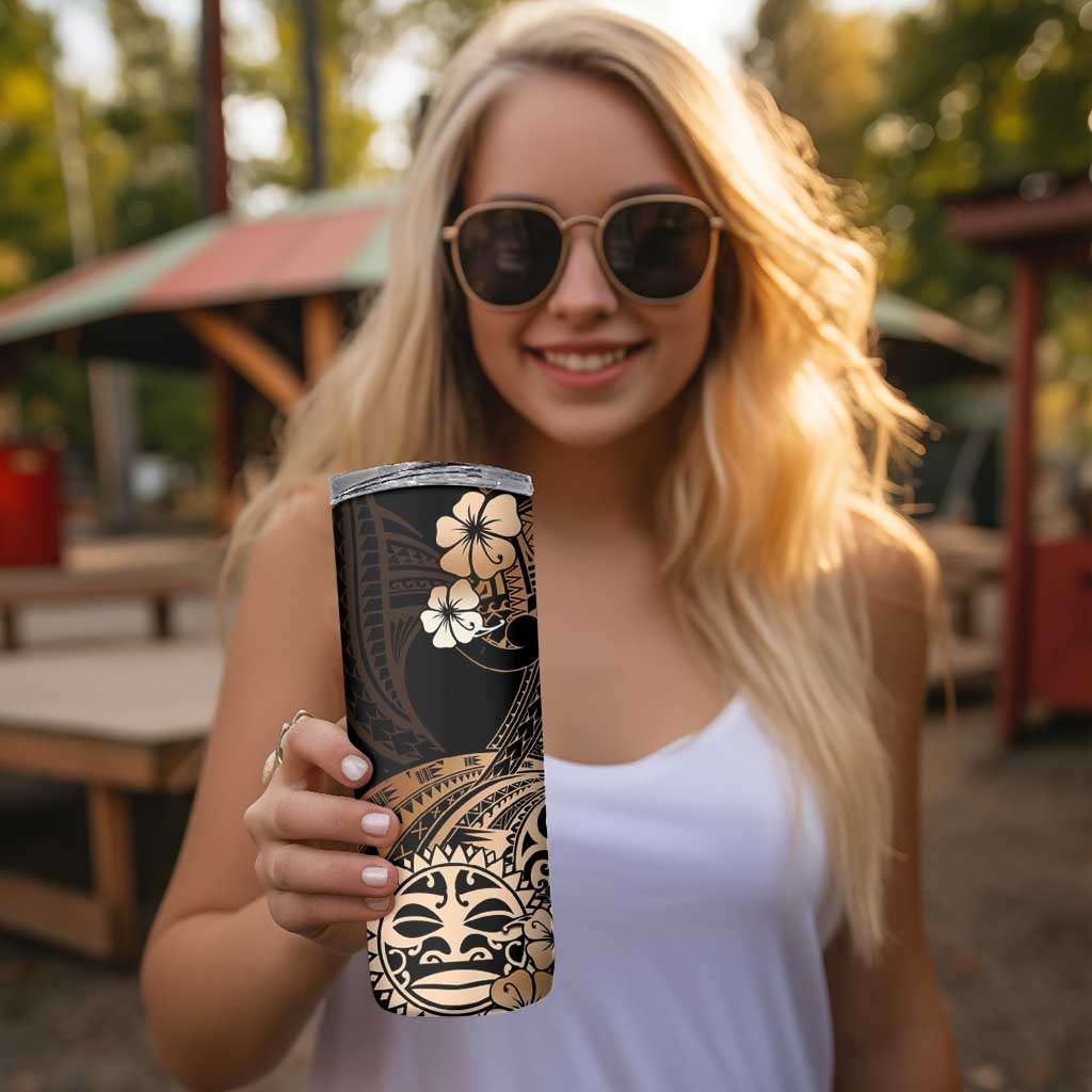 Aotearoa Kia Ora New Zealand Ta Moko Gold Version Skinny Tumbler